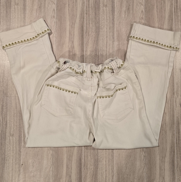 Matilda Jane Enchanted Garden Logan Cropped Straight Leg White Jeans Girls 8. - Picture 3 of 7
